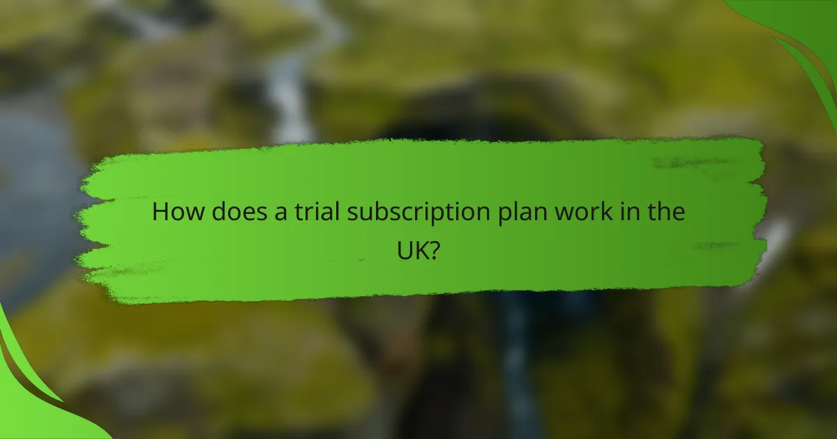 How does a trial subscription plan work in the UK?