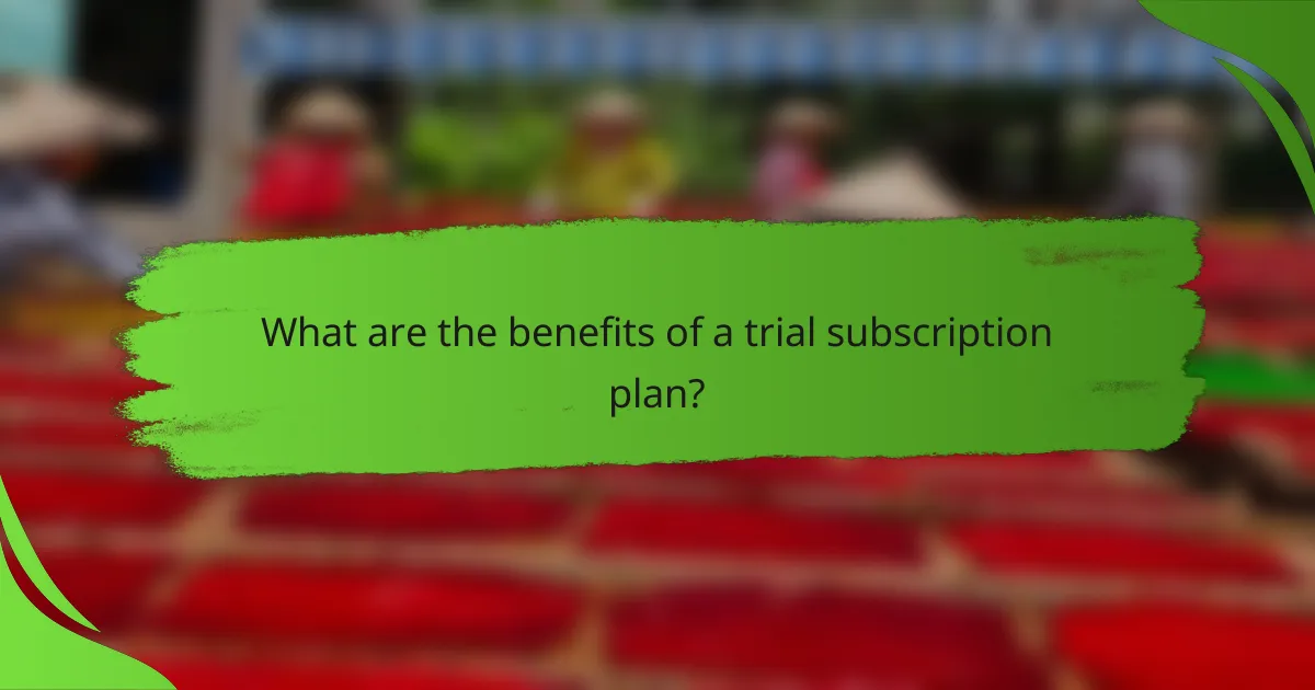 What are the benefits of a trial subscription plan?
