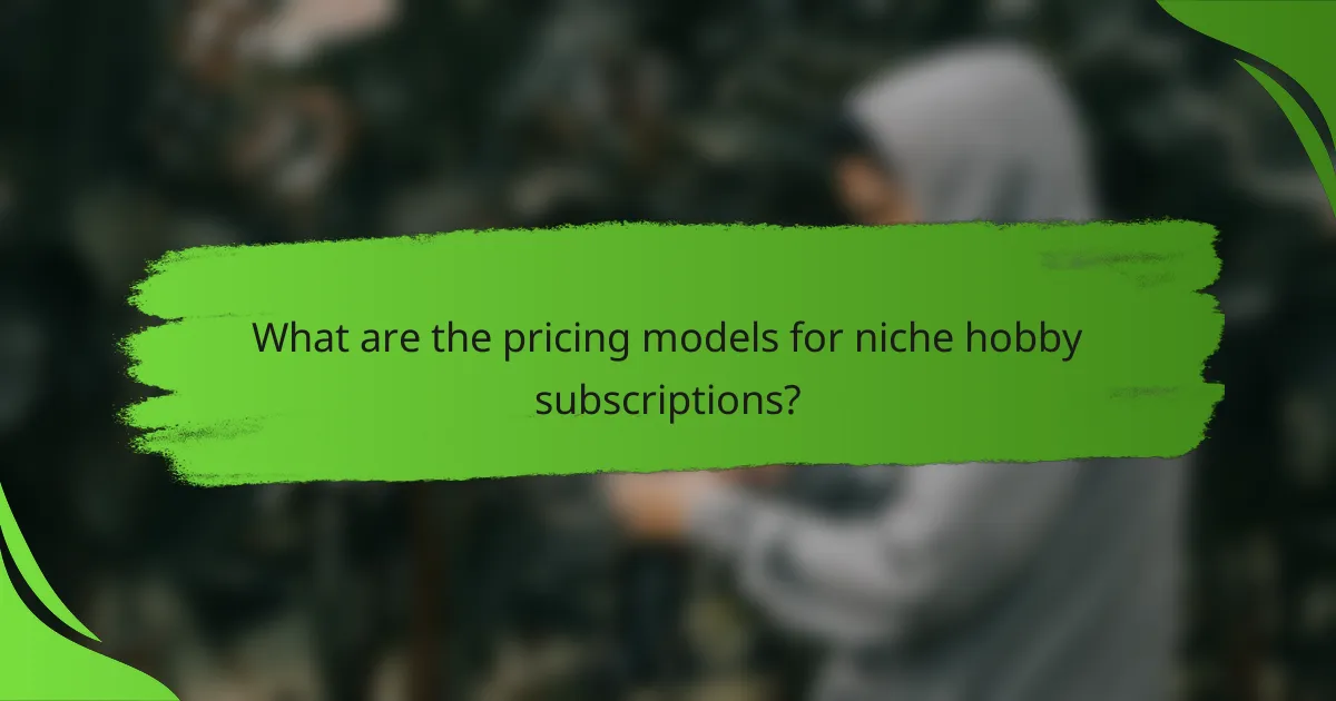 What are the pricing models for niche hobby subscriptions?