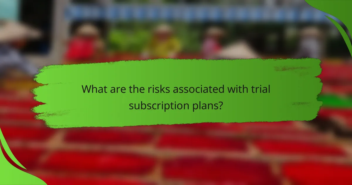 What are the risks associated with trial subscription plans?