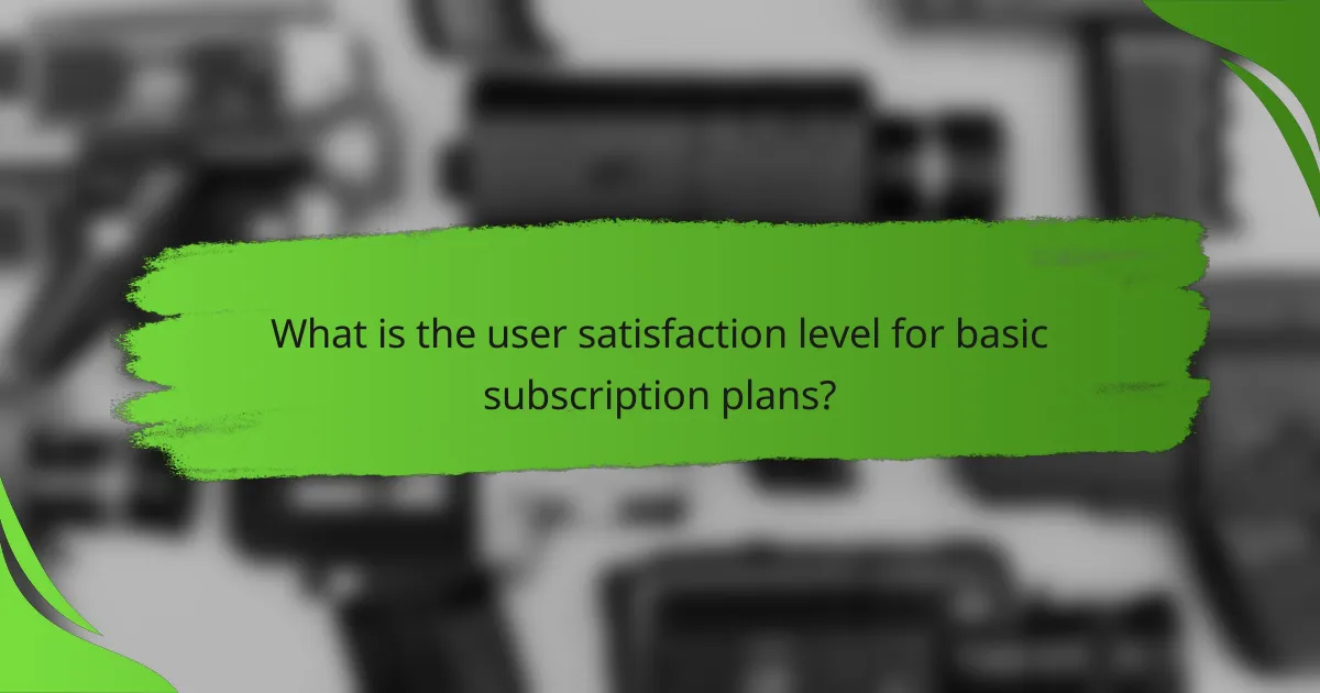 What is the user satisfaction level for basic subscription plans?